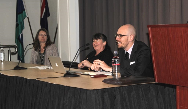 Panellists (R to L) Dr Nicholas Biddle (NCAEPR, ANU), Fiona Skelton (NCLD), Laura Bennetts-Kneebone (NCLD) answered questions from the floor at the “Evidence for Social Policy” seminar.