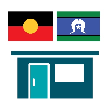 The Aboriginal and Torres Strait Islander flags above a building.