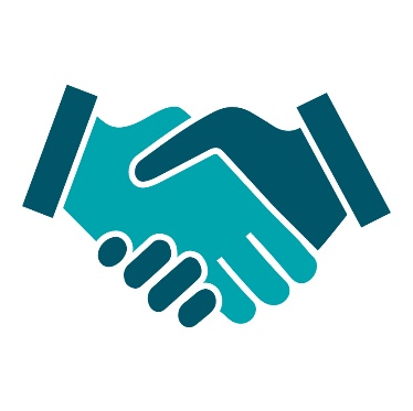 2 people shaking hands.