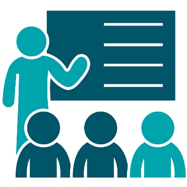 A person presenting to a group of people.