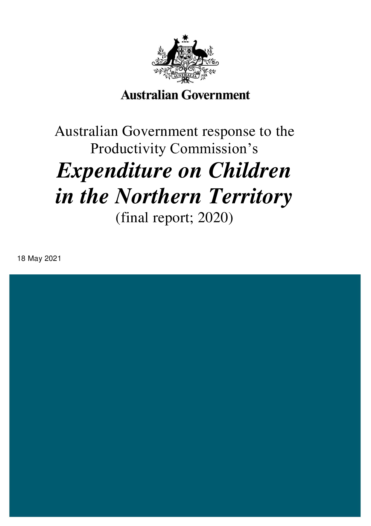Australian Government response to the Productivity Commission’s ...