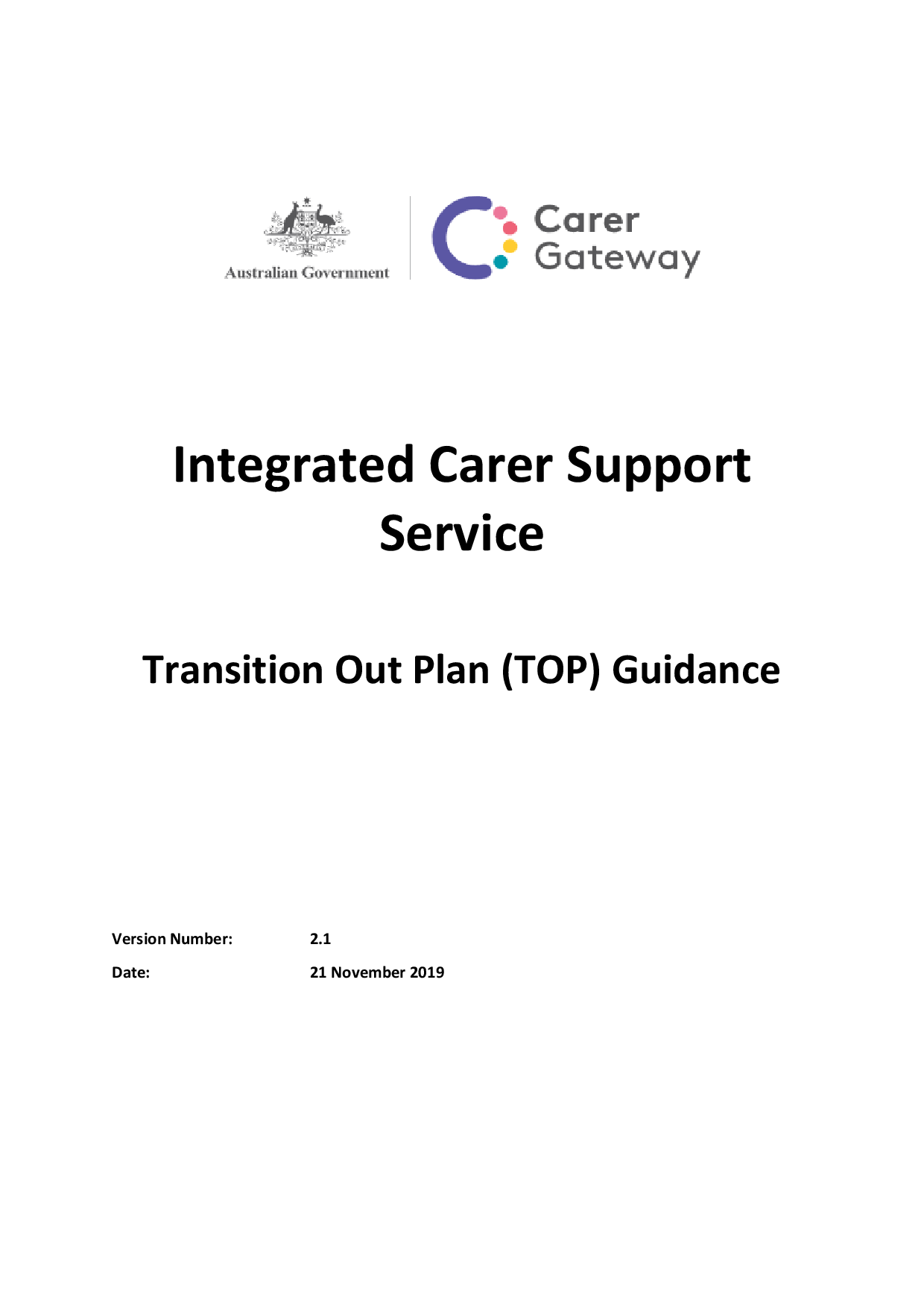 Transition Out Plan (TOP) Guidance | Department of Social Services