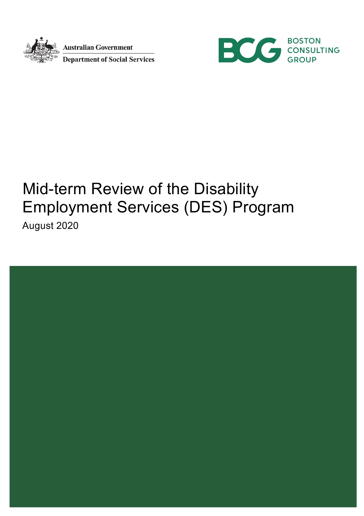 Mid-term Review of the Disability Employment Services (DES) Program ...