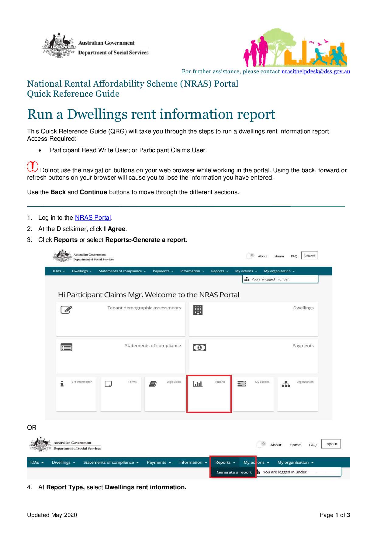 Run a dwelling rent information report | Department of Social Services