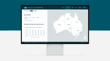 Mock up showing care Sector demand map interface