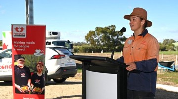 Isabel Menssink speaking at the opening of Dingley Farm.