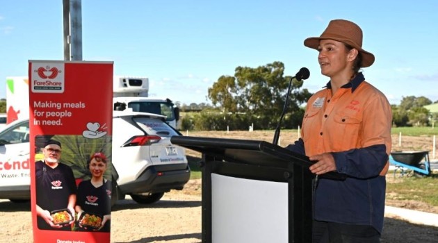 Isabel Menssink speaking at the opening of Dingley Farm.