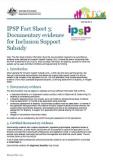IPSP Fact Sheet 3: Documentary Evidence for Inclusion Support Subsidy cover image