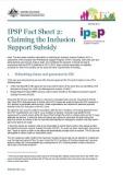 IPSP Fact Sheet 2: Claiming the Inclusion Support Subsidy cover image