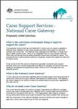 Frequently Asked Questions – National Carer Gateway