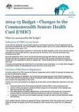 Commonwealth Seniors Health Card (CSHC) fact sheet Page One
