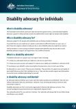 cover of Disability advocacy for individuals fact sheet