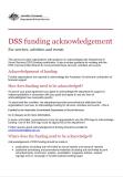 cover of DSS Funding Acknowledgement