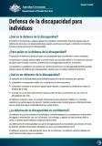 cover of Disability advocacy for individuals fact sheet - Spanish