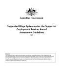 Cover of Supported Wage System under the Supported Employment Services Award (2020) Assessment Guidelines
