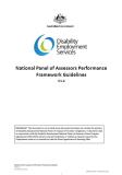 Cover of DES National Panel of Assessors Performance Framework Guidelines  V1.4