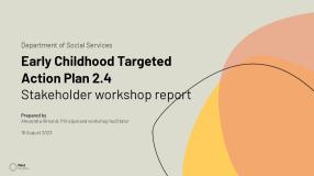 Cover of DSS Early Childhood best practice workshop report