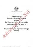 Cover of CaPS - DRAFT Commonwealth Grant Agreement