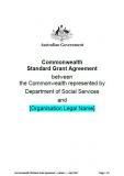Cover of Disability Employment Continuity of Support Commonwealth Grant Agreement