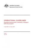 Cover of Disability Employment Continuity of Support Operational Guidelines