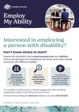 Cover for Interested in employing a person with disability factsheet