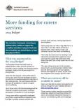 Cover of More funding for carers services