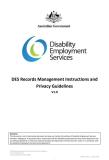 DES Records Management Instructions and Privacy Guidelines cover