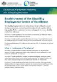 Disability Employment Centre of Excellence - Factsheet cover