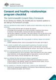 Consent and healthy sexual relationships program checklist