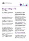 Drug Testing Trial Fact Sheet cover
