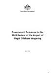 Government Response to the 2015 Review of the Impact of Illegal Offshore Wagering cover image