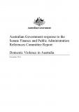 Australian Government Response to the Senate Inquiry into Domestic Violence in Australia