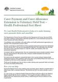 Carer Payment and Carer Allowance Extension to Voluntary Field Test - Health Professional Fact Sheet cover image
