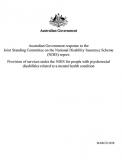 Australian Government Response to the JSC on NDIS Inquiry into psychosocial disability