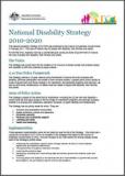 National Disability Strategy 2010-2020 cover image