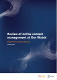 Nous Review of online content management at Our Watch - Executive Summary and list of recommendations