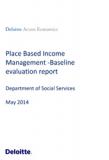 Place Based Income Management - Baseline evaluation report cover image