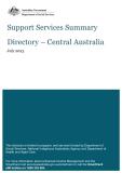 Central Australia (Alice Springs and surroundings) region: Support Services Summary Directory cover