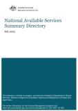 National: Support Services Directory cover