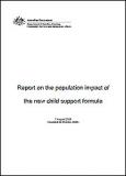 Report on the population impact of the new child support formula 