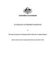  Australian Government Response to the Senate Legal and Constitutional Affairs References Committee Report - Review of Governmen