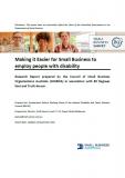Making it Easier for Small Business to employ people with disability cover image