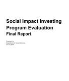 Social Impact Investing (SII) Program First Phase Evaluation Report cover image