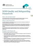 Summary of the NDIS Quality and Safeguarding Framework cover image