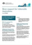 Cover of More support for vulnerable Australians
