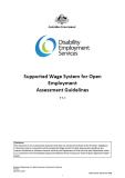 Cover of Supported Wage System Assessment Guidelines