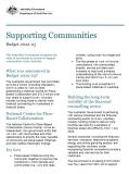 Supporting Communities cover sheet