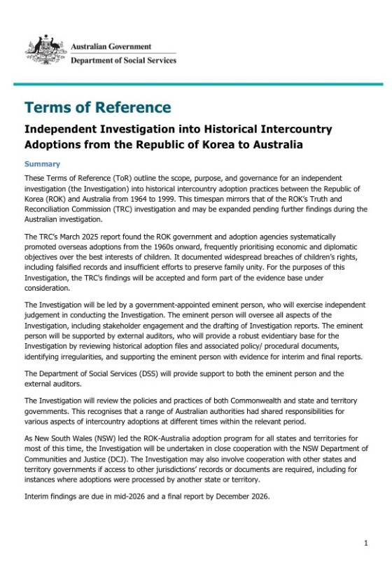 Terms of Reference