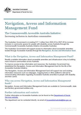 Navigation, Access and Information Management Fund cover